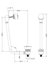 BC Designs exposed push down waste and overflow diagram